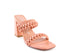 ARNIE BRAIDED BLOCK HEELED SLIDER SANDALS Coral 5 by Rag Company | Fleurcouture