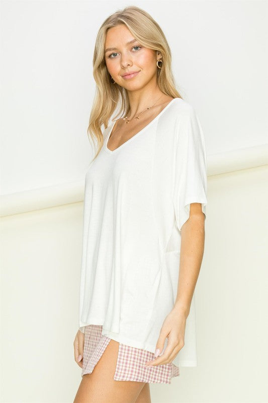At Rest Oversized Short Sleeve Top by HYFVE | Fleurcouture