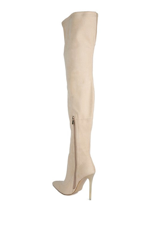 Atelier Stretch Faux Suede Stiletto Long Boots by Rag Company | Fleurcouture