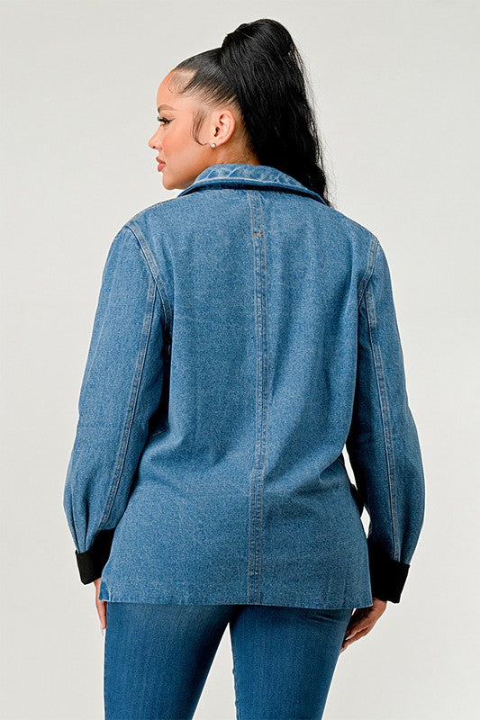 Athina Cute Denim Blazer DENIM by Athina | Fleurcouture