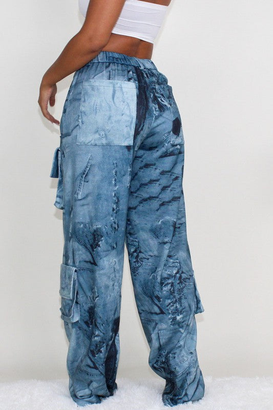 ATHINA TIE DYE PRINT CARGO CASUAL PANTS TIE DYE by Athina | Fleurcouture