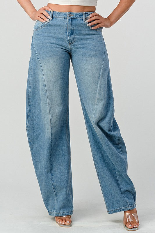 Athina Wide Leg Denim Jeans DENIM by Athina | Fleurcouture