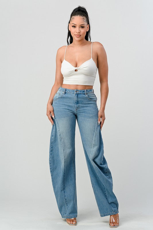 Athina Wide Leg Denim Jeans DENIM by Athina | Fleurcouture