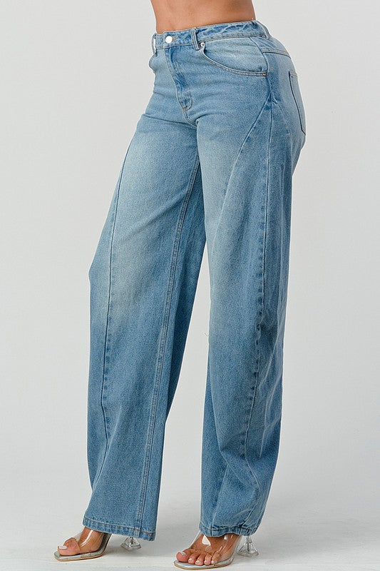 Athina Wide Leg Denim Jeans DENIM by Athina | Fleurcouture