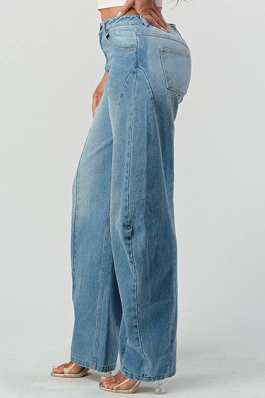 Athina Wide Leg Denim Jeans DENIM by Athina | Fleurcouture