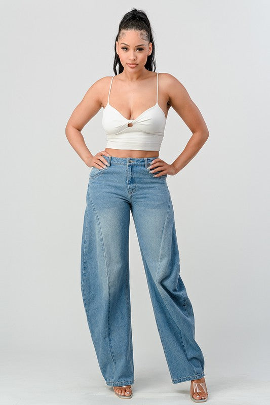 Athina Wide Leg Denim Jeans DENIM by Athina | Fleurcouture