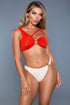 Aubrey Swimsuit Red/Beige S by BE WICKED | Fleurcouture