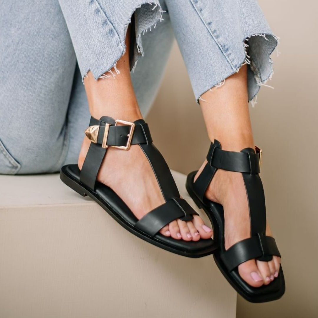 Ava Ankle Buckle Sandal FLATS by MODAPASSO | Fleurcouture