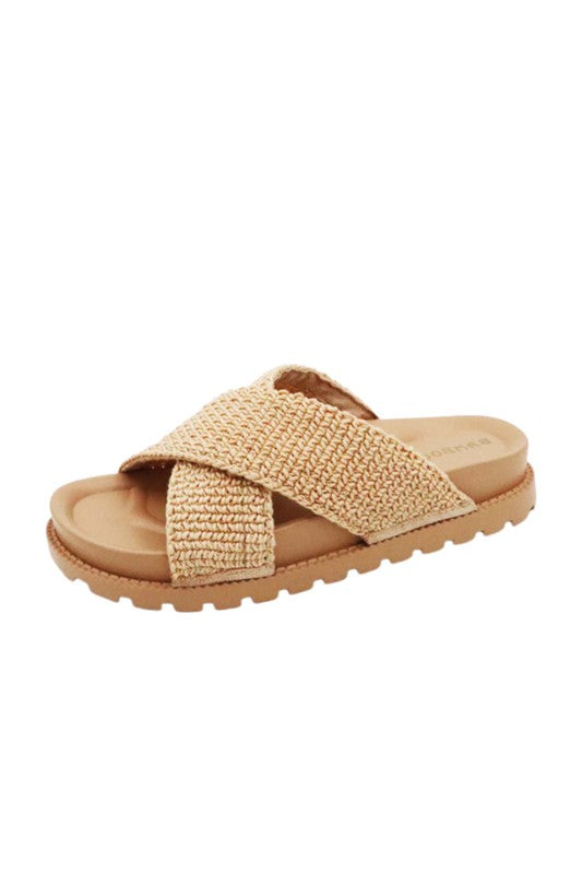 AWAKEN-12-SLIDE SANDALS IVORY by Let&