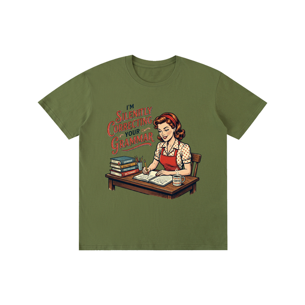 Imsilentlycorrectingyourgrammar,retro,funny,1950s,sarcastic,tee,tshirt