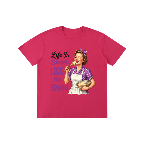 Lifeistooshortlickthespoon,lifeistooshort,funny,sarcastic,retro,1950s,tee,tshirt