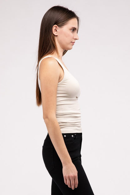 Front &amp; Back 2-Way V-Neck Seamless Tank