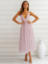 Backless Crisscross Sleeveless Midi Dress Blush Pink S Women&