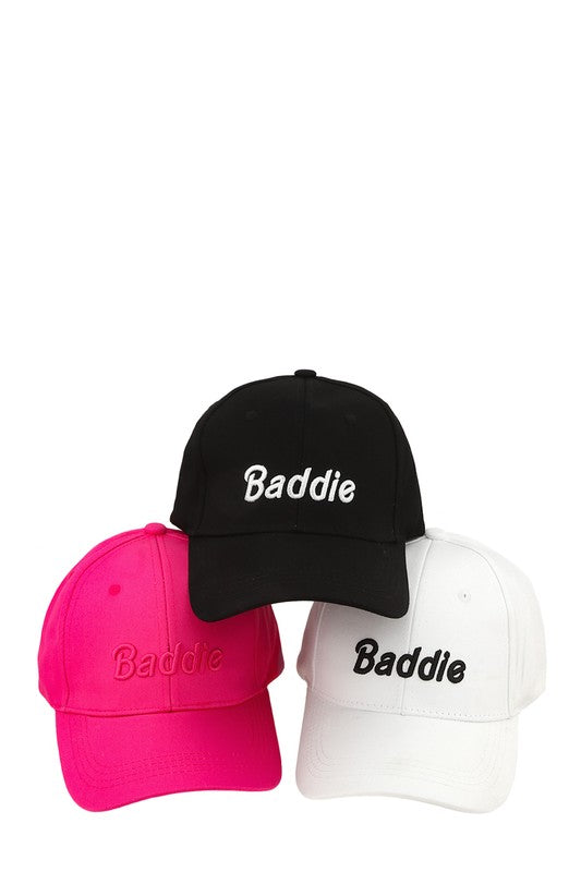 BADDIE Embroidery Cotton Cap OS by ICCO ACCESSORIES | Fleurcouture