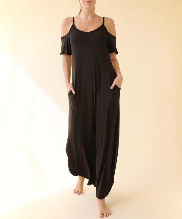 BAMBOO COLD SHOULDER MAXI DRESS by Fabina | Fleurcouture