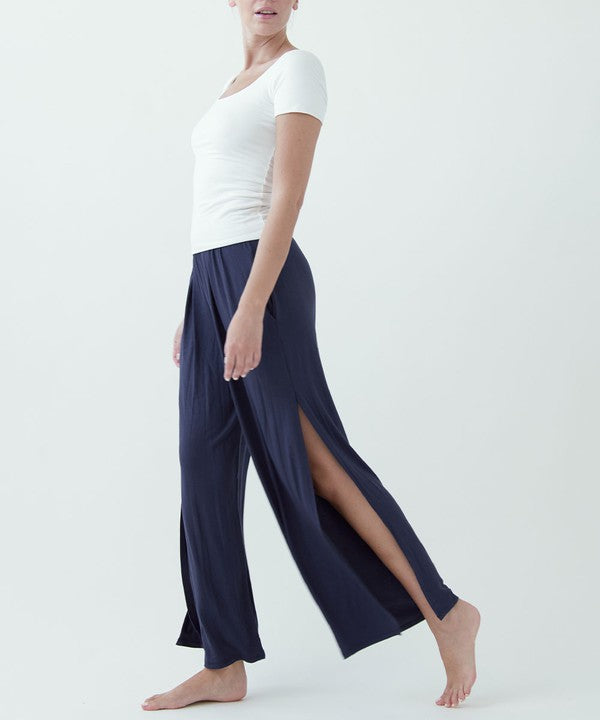 BAMBOO JACKY PANTS SLATE NAVY S by Fabina | Fleurcouture