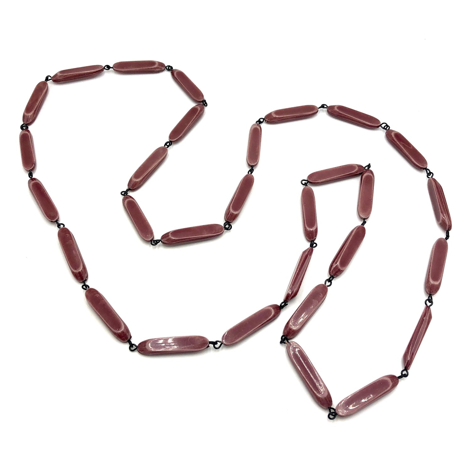 Bamboo Opera Rope Necklace Redwood Rosary Chain Rope Necklace by Leetie Lovendale | Fleurcouture