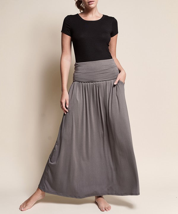 BAMBOO YOGA MAXI SKIRT by Fabina | Fleurcouture