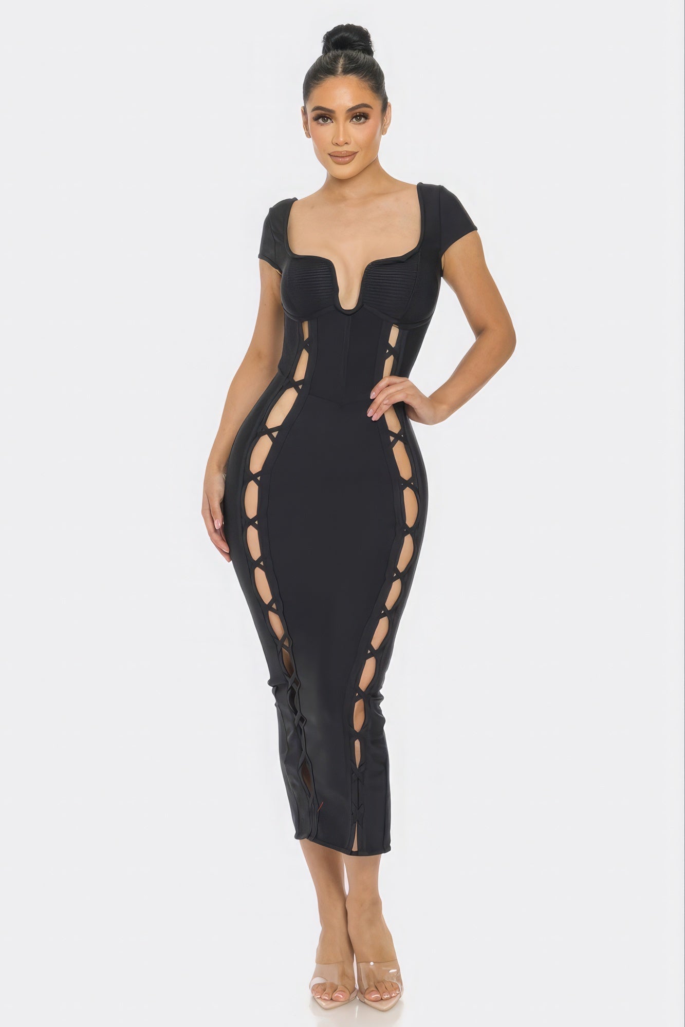 Bandage Midi Dress Dresses by Fleurcouture | Fleurcouture
