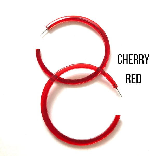 Bangle Lucite Hoop Earrings - 3 Inch Bangle Hoop Earrings by Leetie Lovendale | Fleurcouture