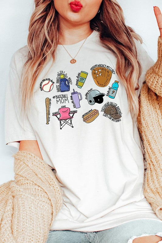 Baseball Mom Essentials Graphic T Shirts VINTAGE WHITE S by Color Bear | Fleurcouture