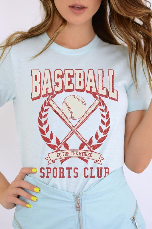 Baseball Sports Club Graphic T Shirts ICE BLUE S by Color Bear | Fleurcouture