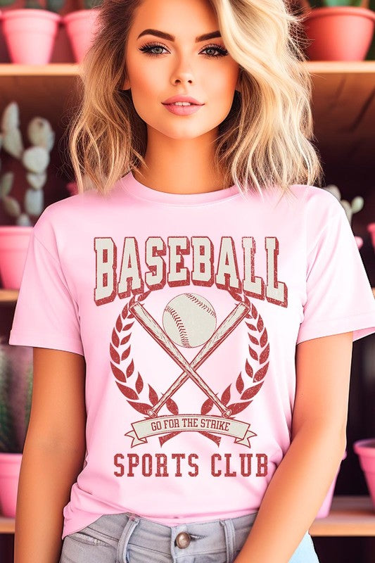 Baseball Sports Club Graphic T Shirts PINK S by Color Bear | Fleurcouture