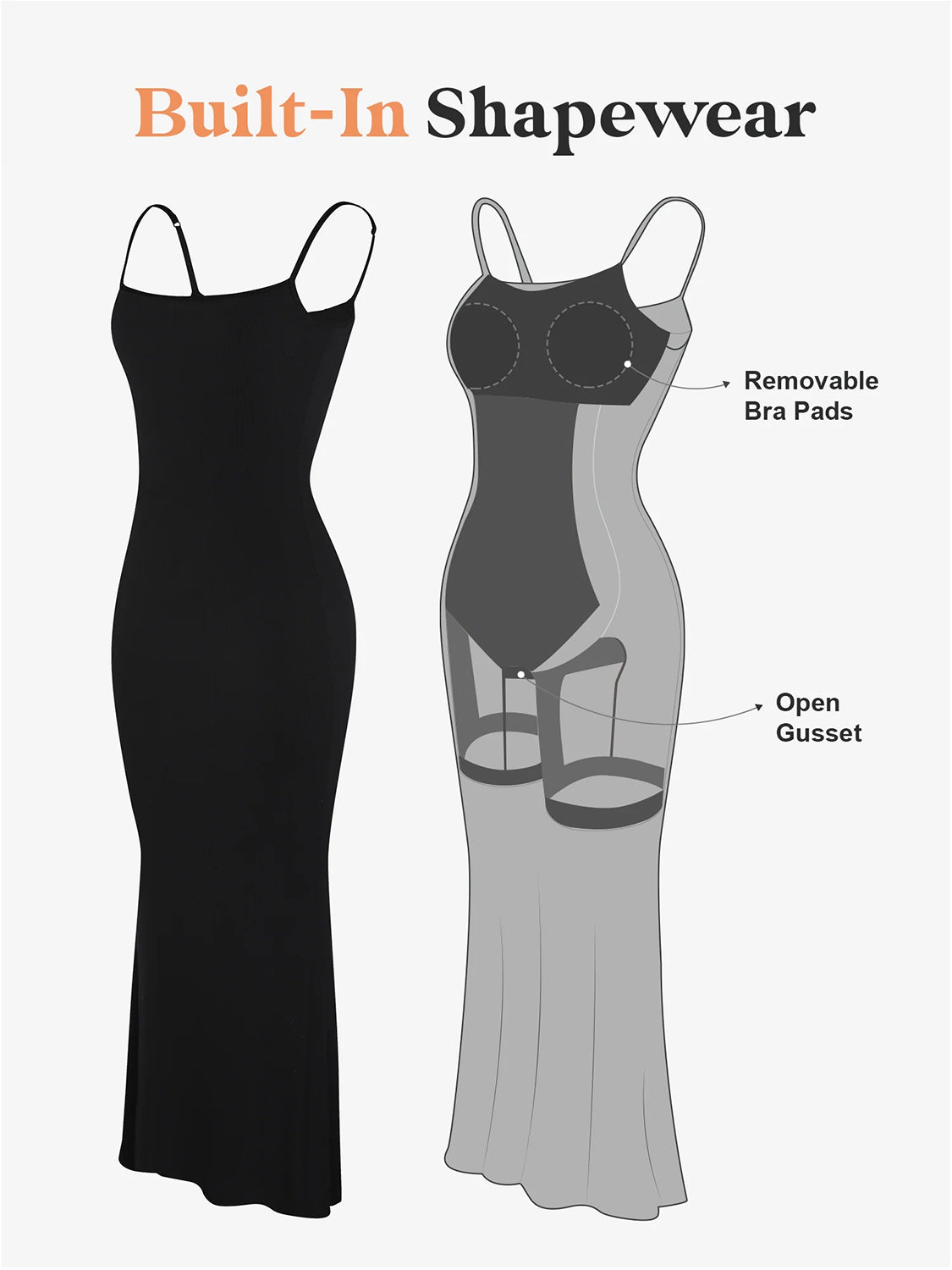 Basic Bae Built-In Shapewear Sleeveless Maxi Dress Shaping Bodysuits by Trendsi | Fleurcouture