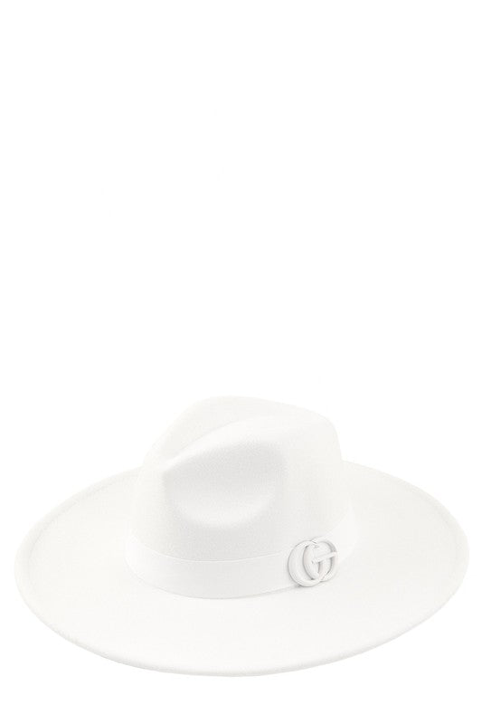 Basic CG Charm Fedora Hat WHITE OS by ICCO ACCESSORIES | Fleurcouture