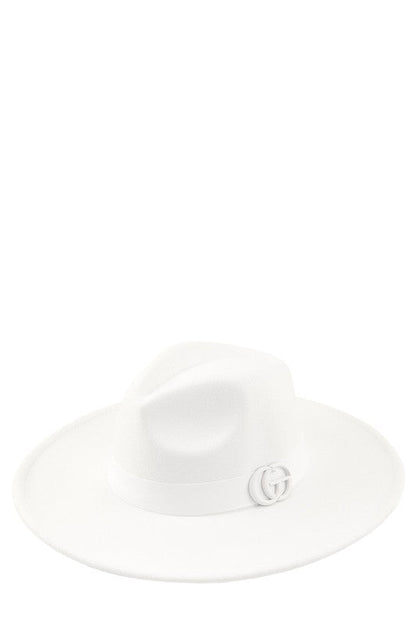 Basic CG Charm Fedora Hat WHITE OS by ICCO ACCESSORIES | Fleurcouture