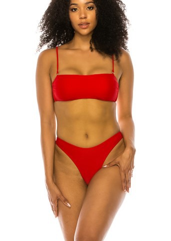 Basic two pieces Bikini Red S by Mermaid Swimwear | Fleurcouture