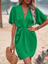 Batwing sleeve ruched dress Green S by Miss Sparkling | Fleurcouture
