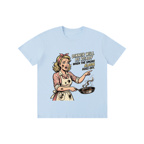 Dinnerwillbereadywhenthesmokealarmgoesoff,retro,1950s,funny,sarcastic,tee,tshirt
