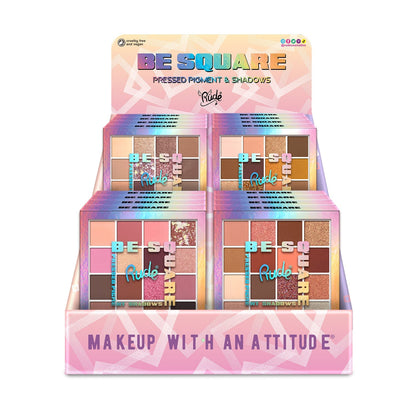 Be Square Pressed Pigments &amp; Shadows Display Set, 24 pcs Wholesale Set by Rude Cosmetics | Fleurcouture