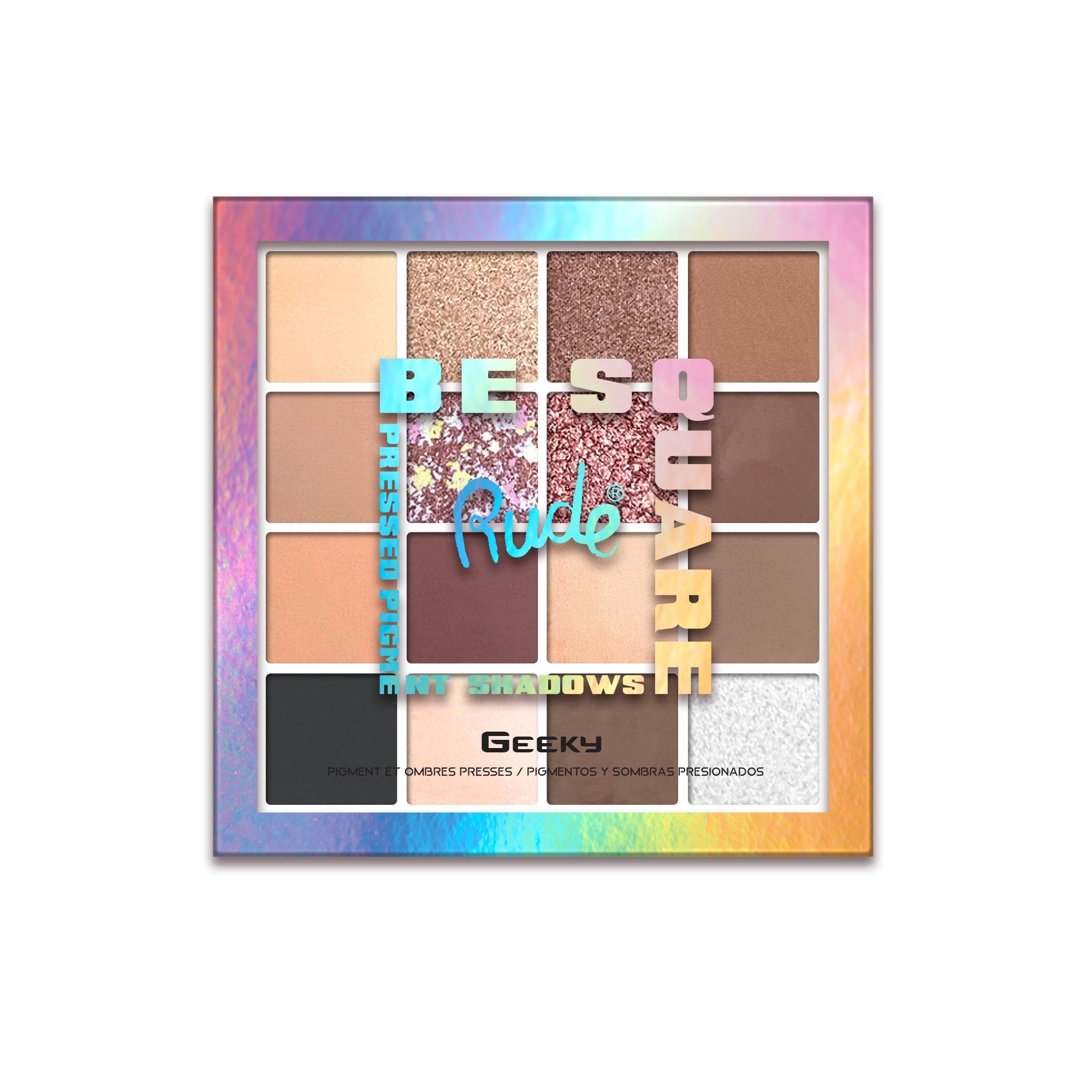 Be Square Pressed Pigments &amp; Shadows - Geeky Eye Shadow by Rude Cosmetics | Fleurcouture