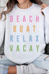 BEACH BOAT RELAX VACAY OVERSIZED SWEATSHIRT ASH S/M by ALPHIA | Fleurcouture