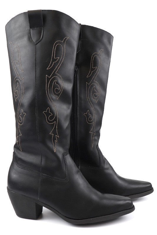 Beautiful Western Style Tall Boots by Miami Shoe Wholesale | Fleurcouture