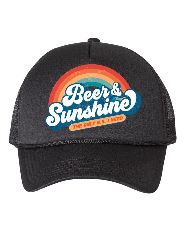 Beer and Sunshine the only bs Foam Trucker Hat Black OS by Ocean and 7th | Fleurcouture