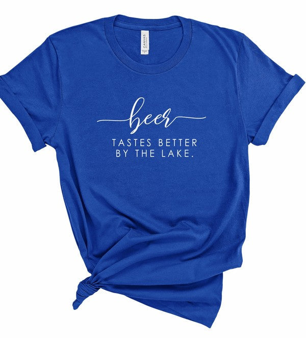 Beer Tastes Better By The Lake Graphic Tee Royal 2X by Ocean and 7th | Fleurcouture