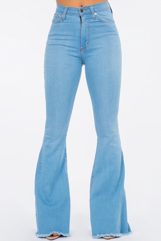 Bell Bottom Jean in Light Blue light blue 3 by GJG Denim | Fleurcouture