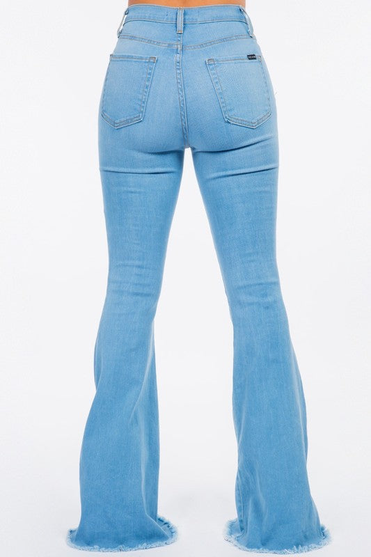 Bell Bottom Jean in Light Blue light blue by GJG Denim | Fleurcouture