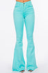 Bell Bottom Jean in Turquoise Inseam 32" Turquoise 3 by GJG Denim | Fleurcouture