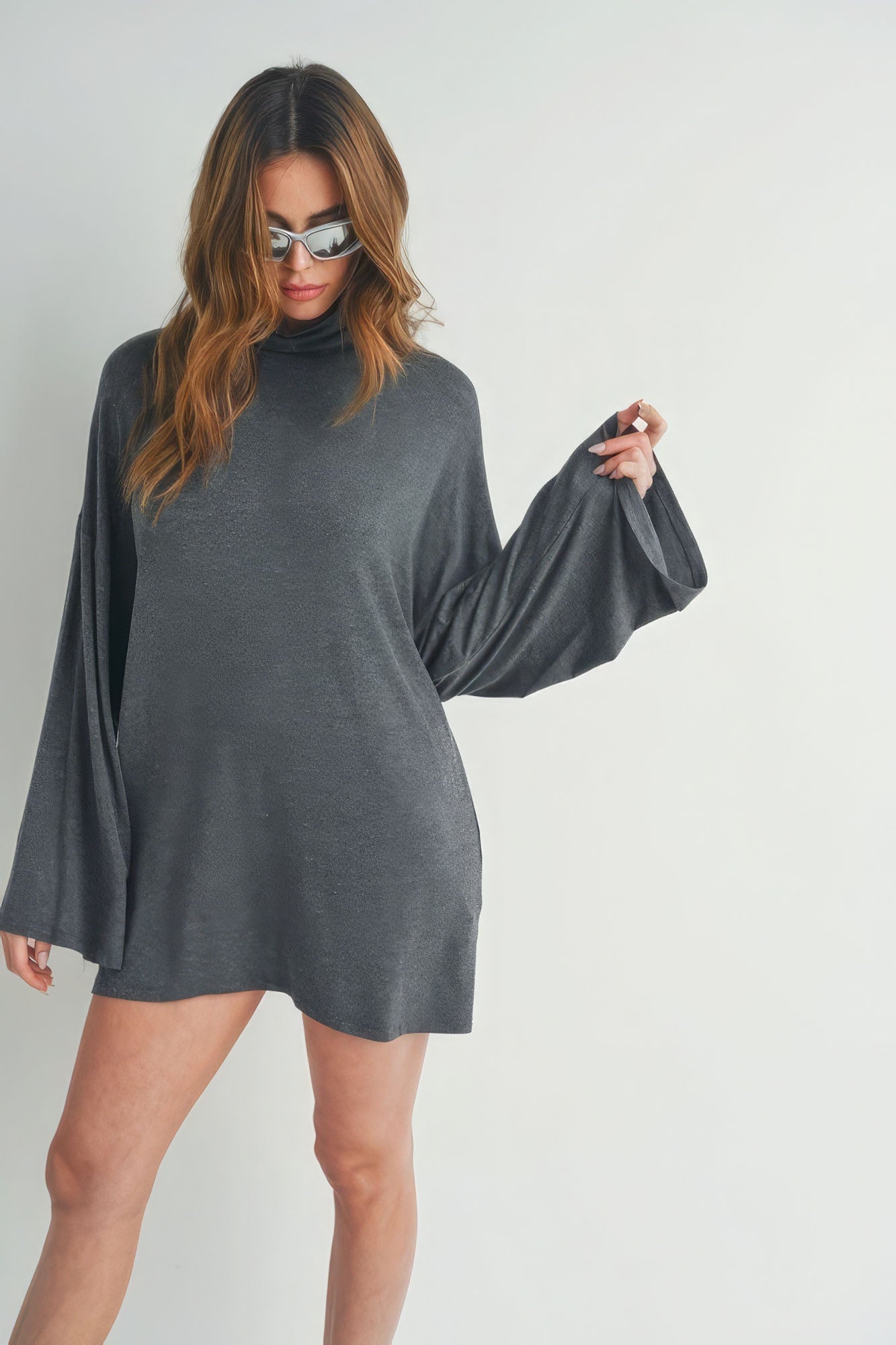 Bell Sleeve Turtle Neck Dress Dresses by Fleurcouture | Fleurcouture