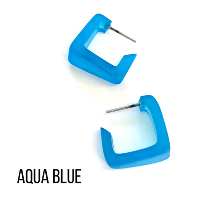 Bermuda Hoop Earrings Aqua Blue Bermuda Hoops by Leetie Lovendale | Fleurcouture