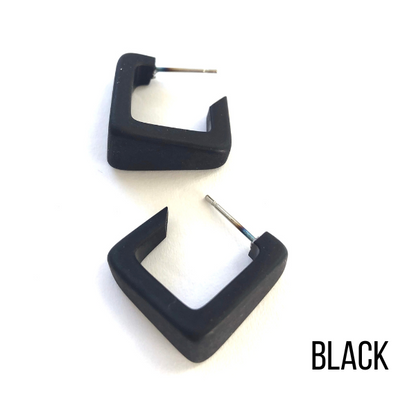 Bermuda Hoop Earrings Black Bermuda Hoops by Leetie Lovendale | Fleurcouture