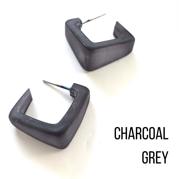 Bermuda Hoop Earrings Charcoal Bermuda Hoops by Leetie Lovendale | Fleurcouture