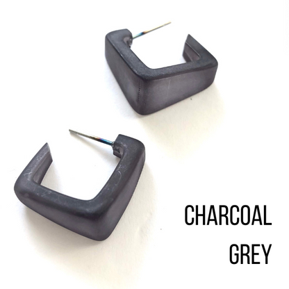 Bermuda Hoop Earrings Charcoal Bermuda Hoops by Leetie Lovendale | Fleurcouture