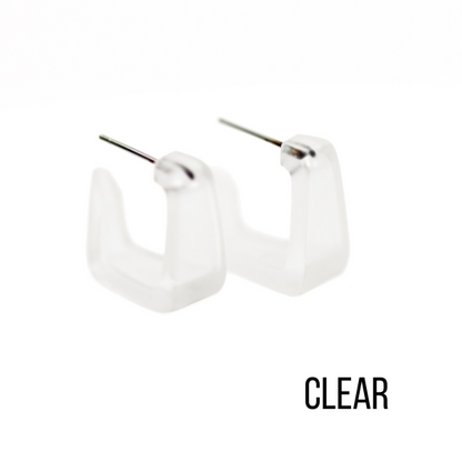 Bermuda Hoop Earrings Clear Bermuda Hoops by Leetie Lovendale | Fleurcouture