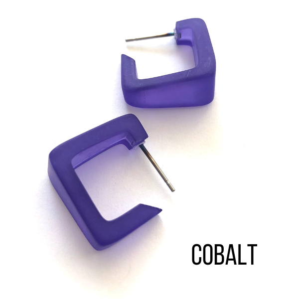 Bermuda Hoop Earrings Cobalt Bermuda Hoops by Leetie Lovendale | Fleurcouture