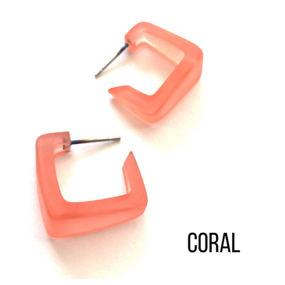 Bermuda Hoop Earrings Coral Bermuda Hoops by Leetie Lovendale | Fleurcouture